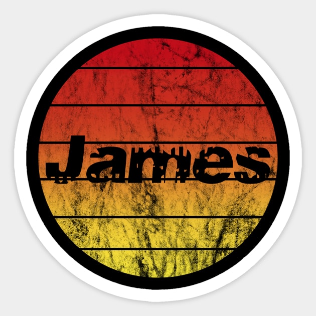 Name James in the sunset vintage sun Sticker by BK55